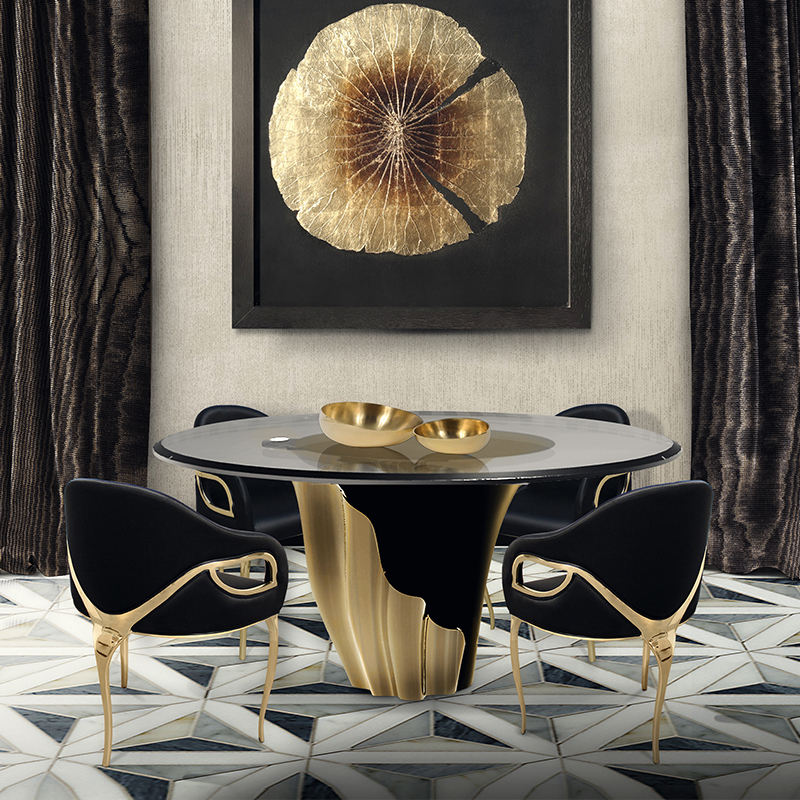 High End Italian Style Modern Light Luxury Copper Genuine Leather Velvet Cushion High bar Chair